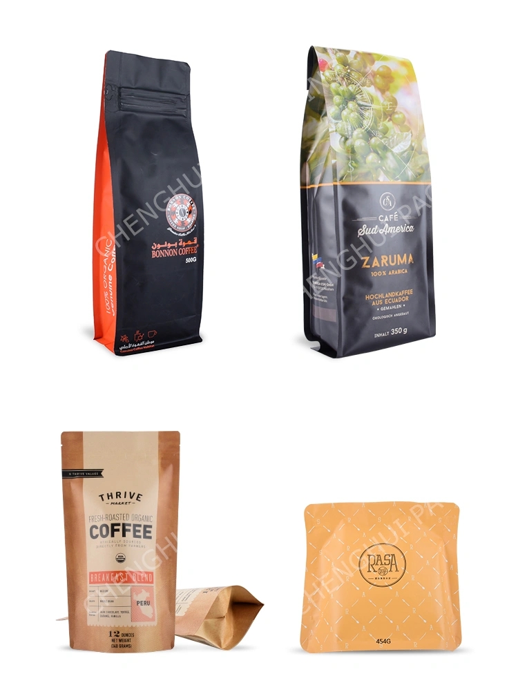 Food Grade High Quality Safety Custom Printing Flat Bottom Coffee Bag