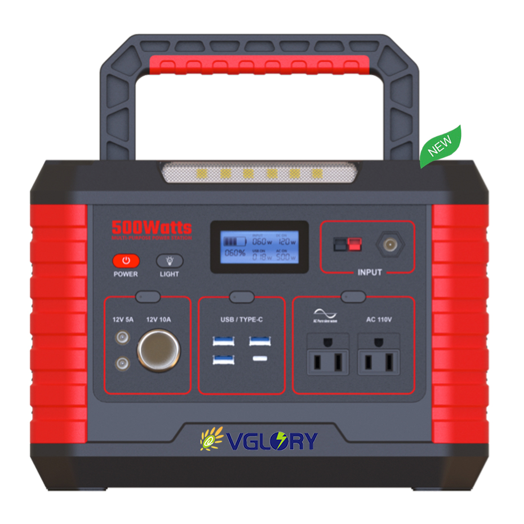 Portable Solar Emergency Backup Lithium Battery Tools Heavy Duty 500w Camping 120w 12v Power Bank 500w