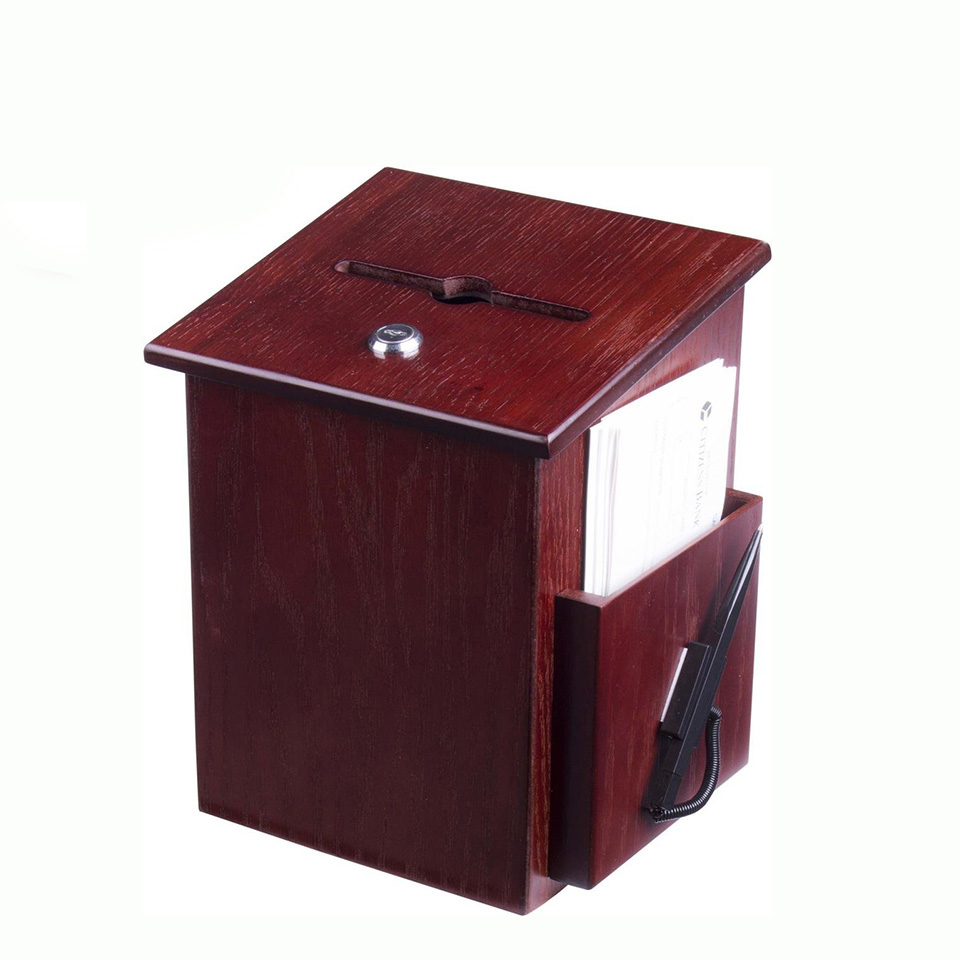 Multi-function creative simple useful stylebamboo wood suggestion letter box
