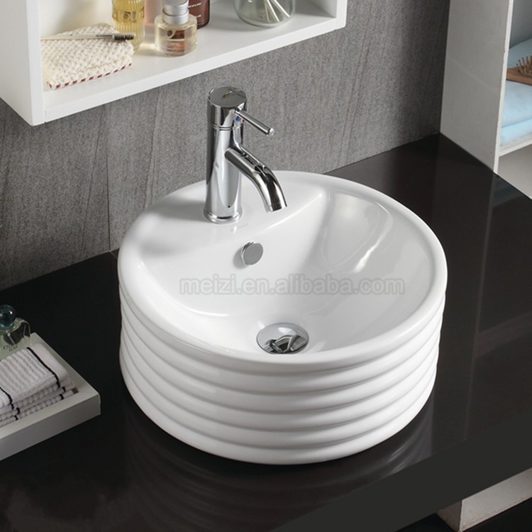 Chaozhou round ceramic washroom sink wash basin