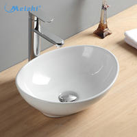 Bathroom white oval washing head basin