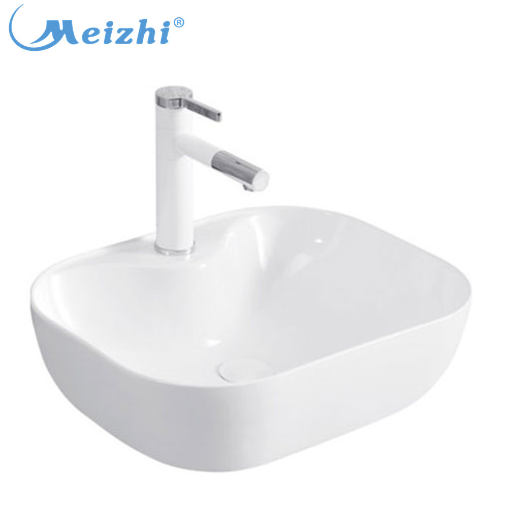 Popular small top counter ceramic face art basin for bathroom
