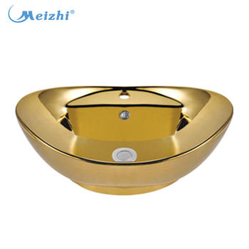 Ceramic golden bowl sinks basins