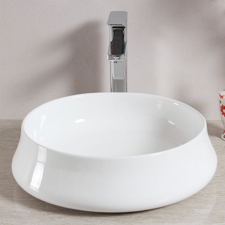 Ceramic vessel round bowl bathroom sink wash basin