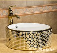 New Italian design sticker gold color wash hand basin