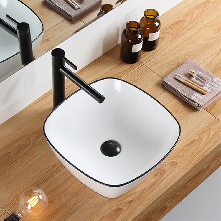 Italy ceramic bathroom modern square wholesale sinks