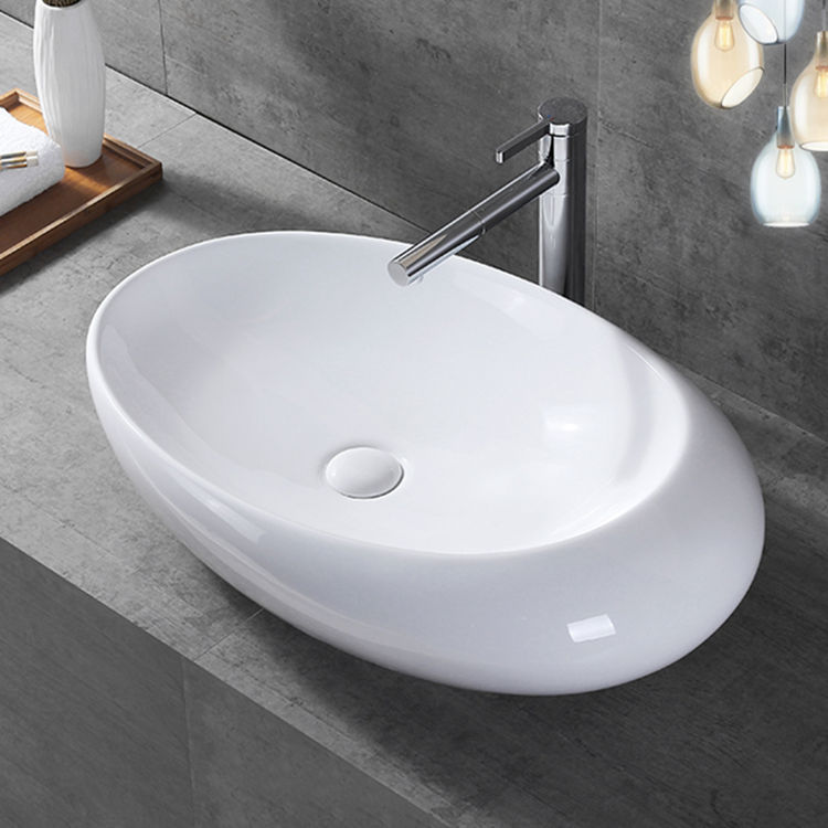 Novelty elegant bathroom egg shape basin bathroom countertop basin