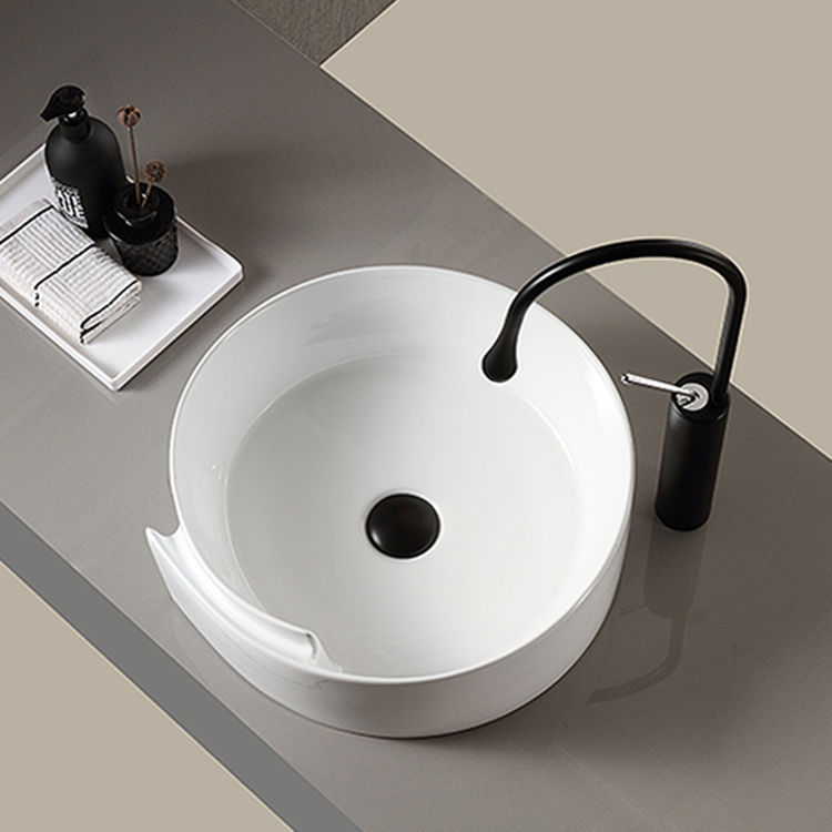 New design countertop mounted ceramic washing basin