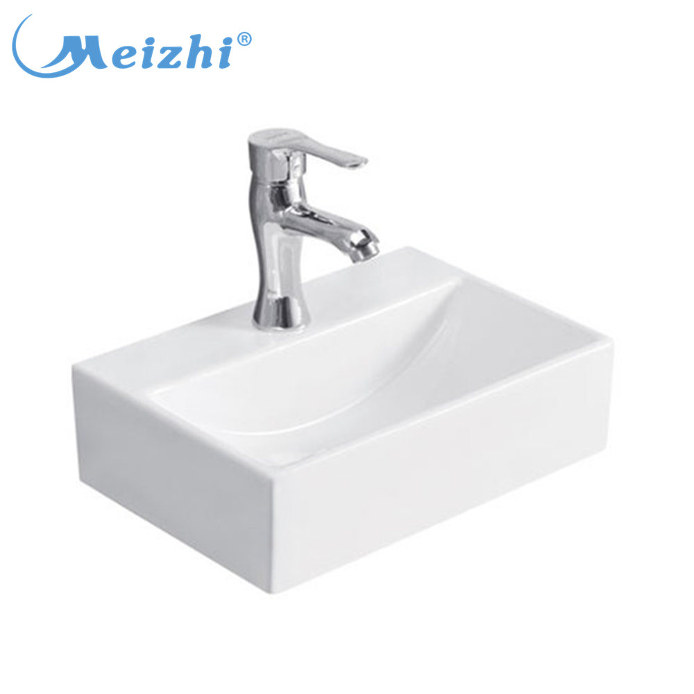 Bathroom Rectangular Small Size Ceramic Handwashing Sink Designed