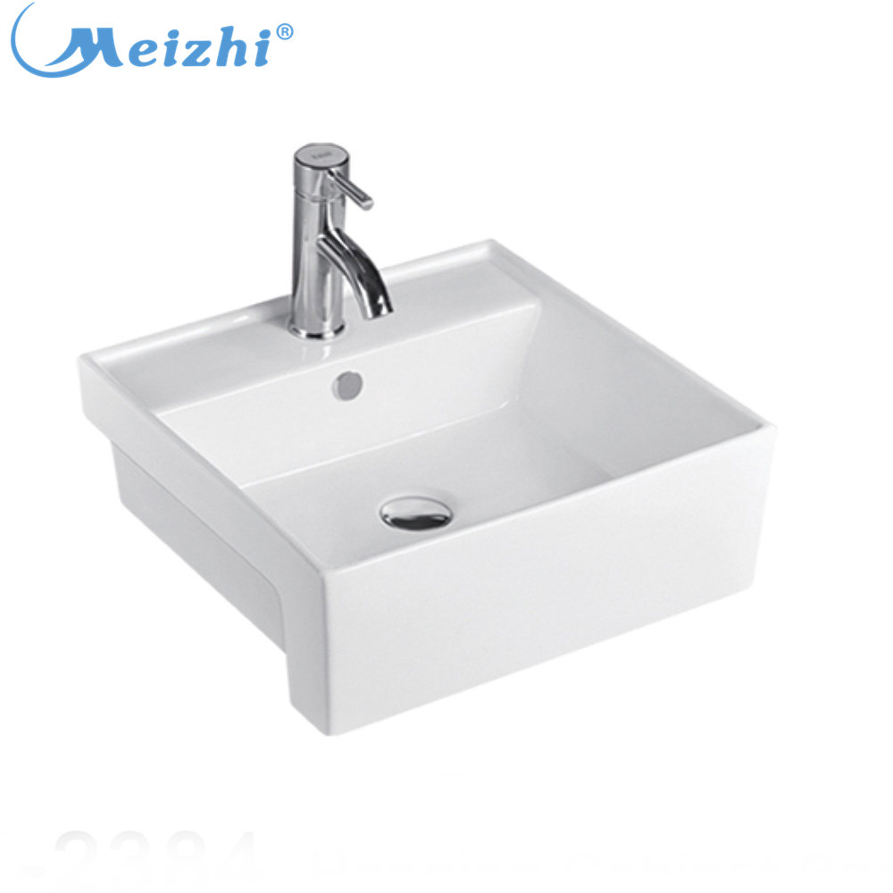 Square bathroom semi counter wash basin sink