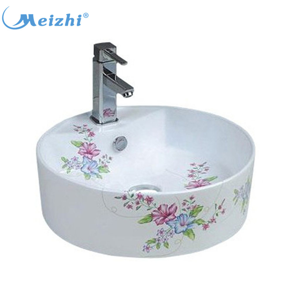 Decal ceramic sanitary ware bathroom wash basin material