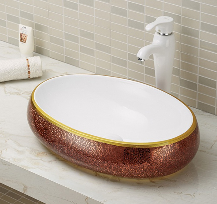 Bathroom ceramic color crystal glass basins