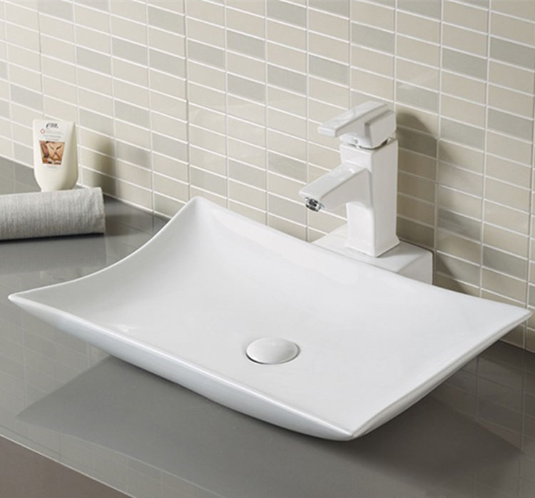 Ceramic different types of basins wash sink on the table
