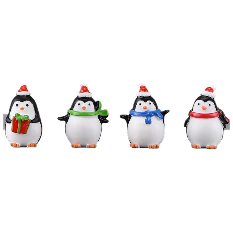 2020 New Design hand-made Christmas resin animal figurine Penguin decoration