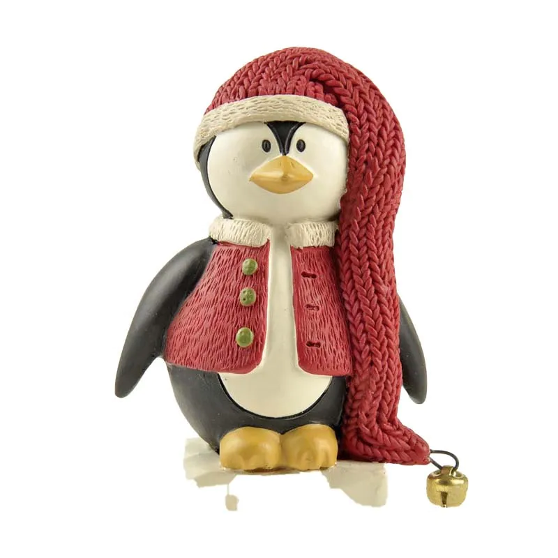 wholesale resin decorative home decor animal penguin stand on ice cube figurines