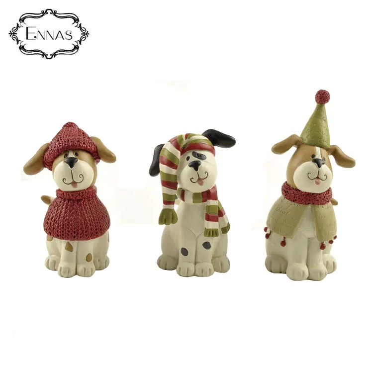 Christmas ornaments resin products puppy wearing clothes