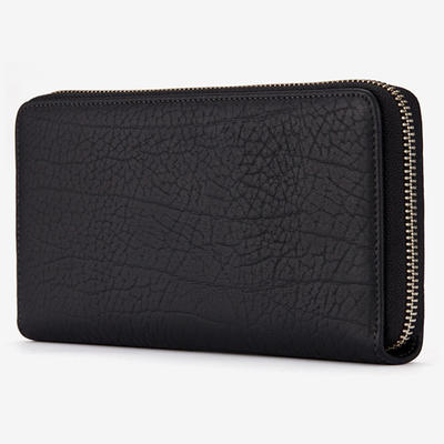 brand designer luxury custom logo black men wallets China factory business cowhide leather clutch longpurse wallet with zipper