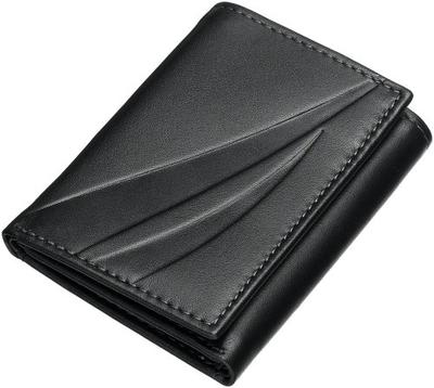 Pure black Men's Leather bifold genuine leather Wallets luxury brand designer card cash short wallet for man purses wholesale