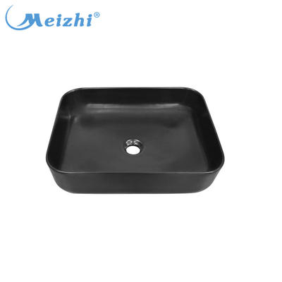High Temperature Ceramic Bathroom Matte Black Color Basin