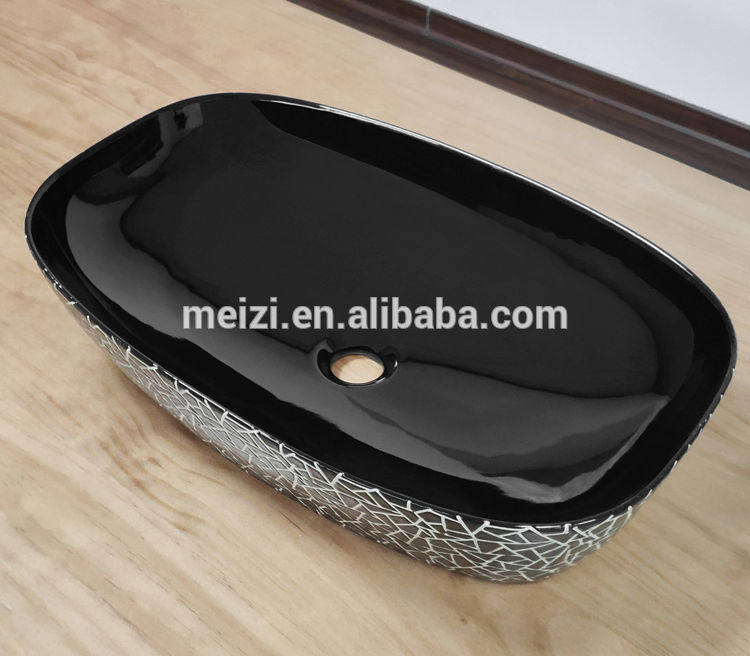 Home hotel used Italy new design bathroom black painting ceramic basin