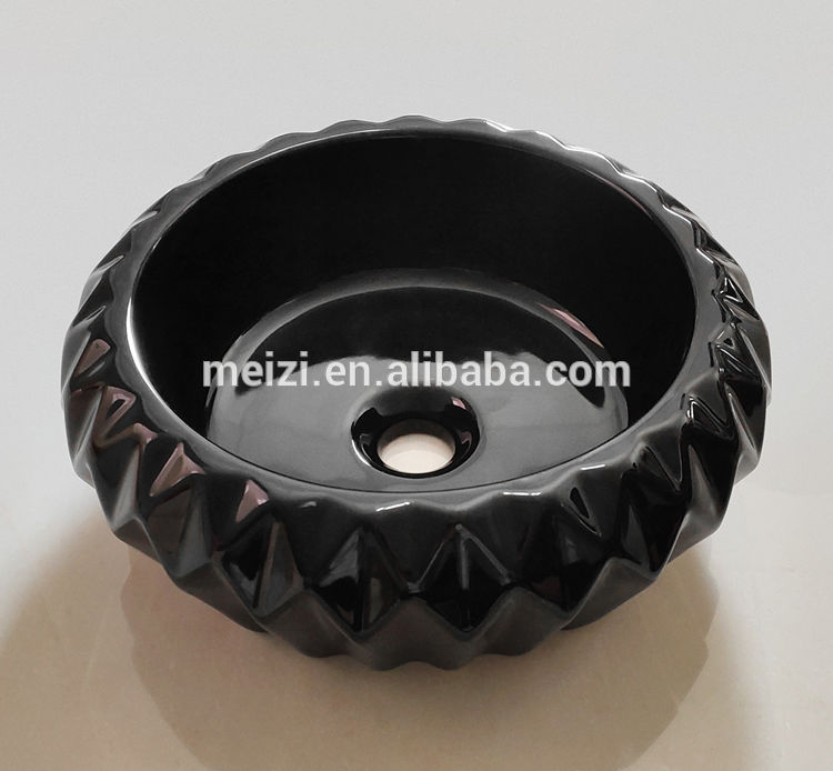 Bathroom small size black marble sink from china factory