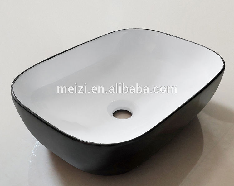 Bathroom accessories black and white ceramic robinet lavabo