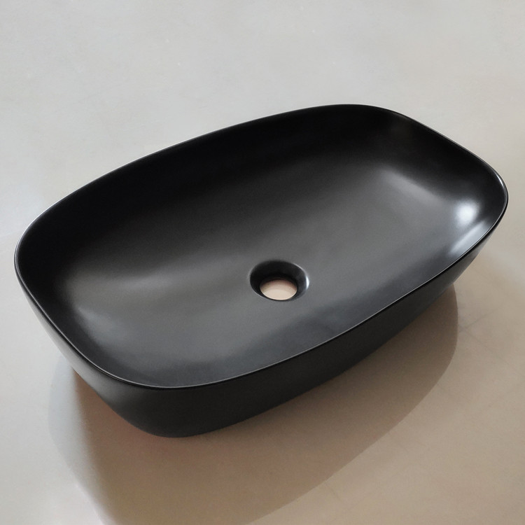 Chaozhou factory ceramic black colour wash basin