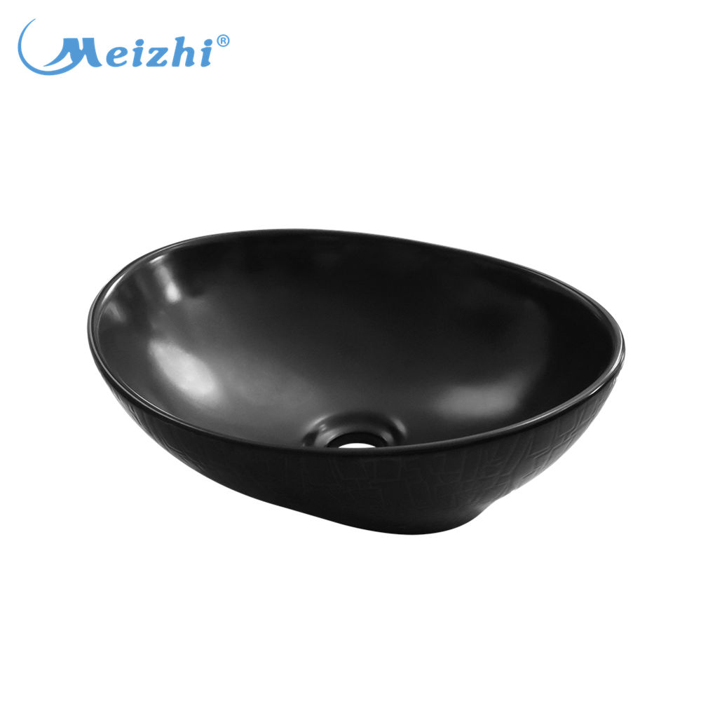 Custom made ingot shape countertop wash matte black basin