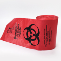Factory wholesale medical waste bag HDPE biohazard bag thick red clinic medical waste bag customized LOGO