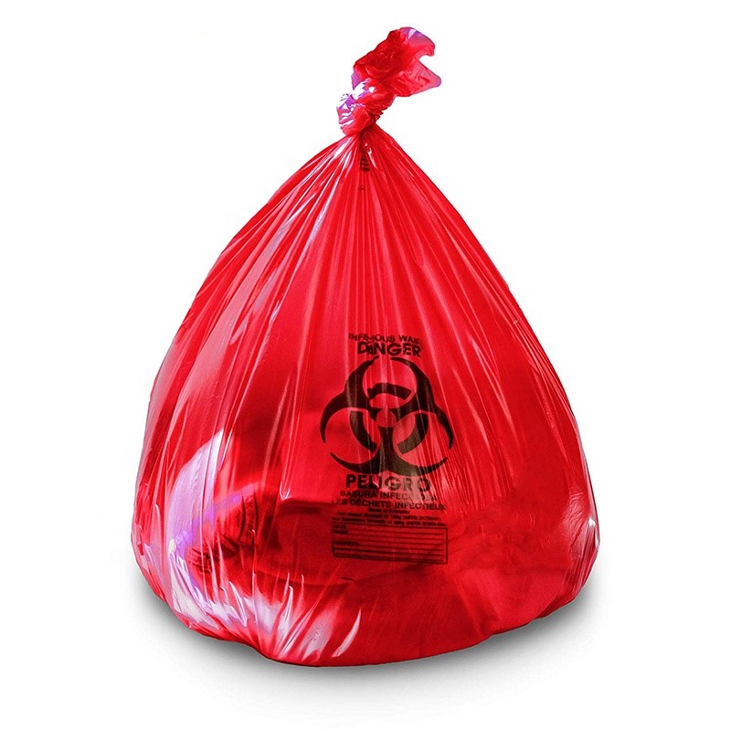 Custom printed biohazard bag medical waste plastic bag