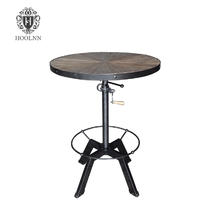 HL383 Adjustable Round Outdoor French Antique Industrial Vintage Furniture Bar Table