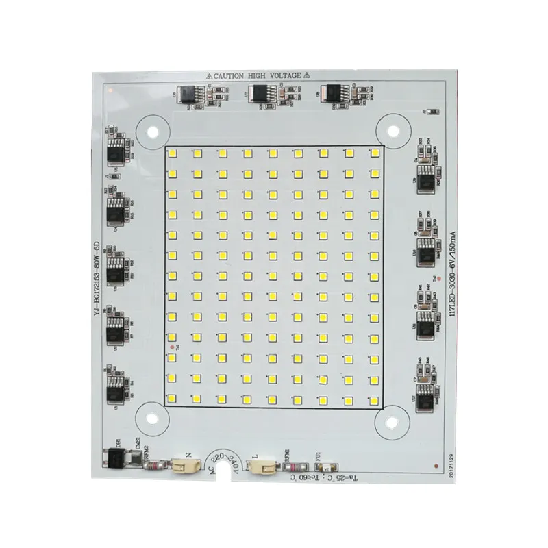 110LM/W High Quality 80W Ra 80 CE RoHS Certification 220V Input AC PCB PCBA DOB LED Module for LED Floodlight