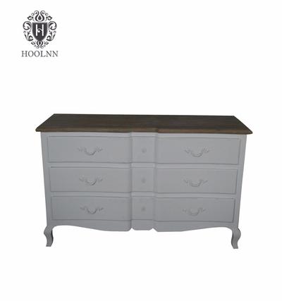 HL903 Vintage French Home Furniture 6 Drawers Drawing Room Livingroom corner Balcony Storage Chest Cabinets
