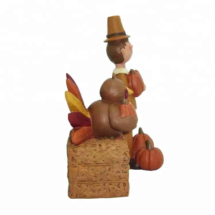 Home decoration thanksgiving special gift little bird scarecrow pumpkin resin statuette