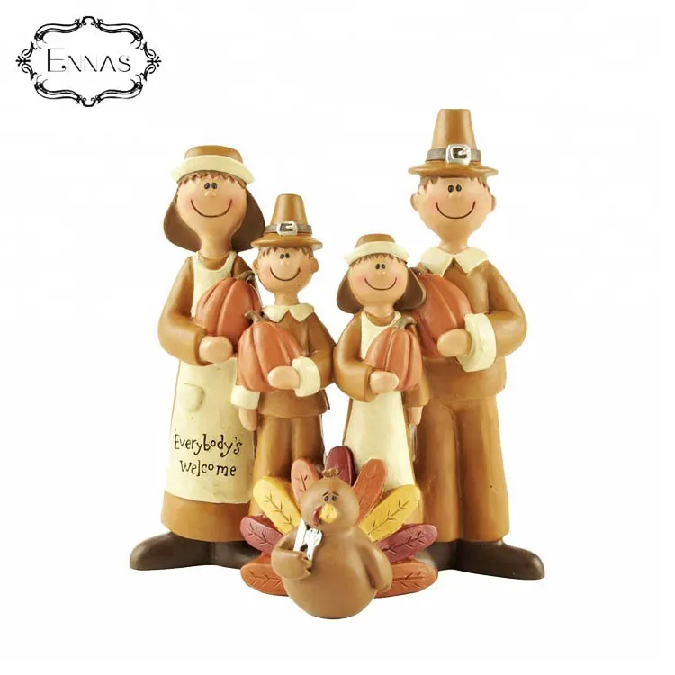 2019 hot sale home decoration a family of four Thanksgiving gifts pumpkin autumn harvest resin crafts