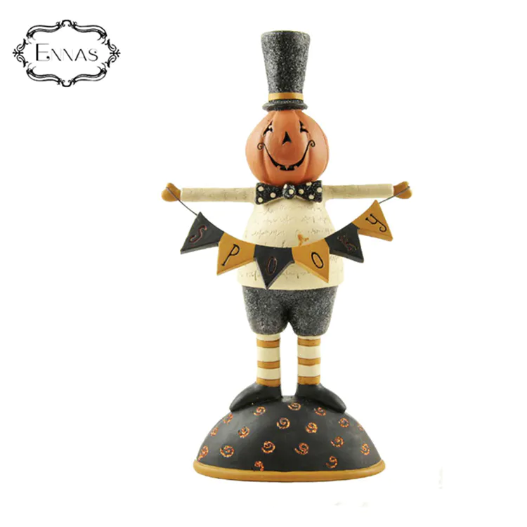 2019 hot sale Halloween pumpkin crawling ghost resin figurine crafts