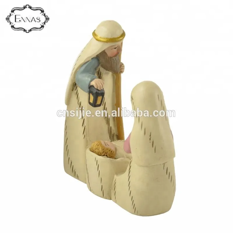 Religious family resin polyresin Mini nativity family sence