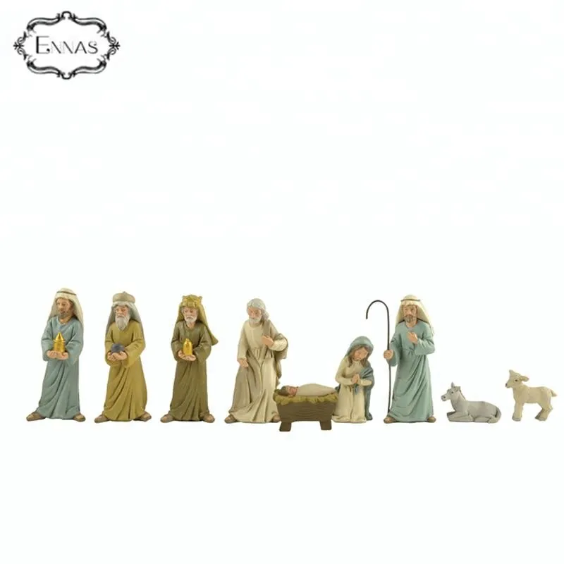 Polyresin holy family nativity stable for sale