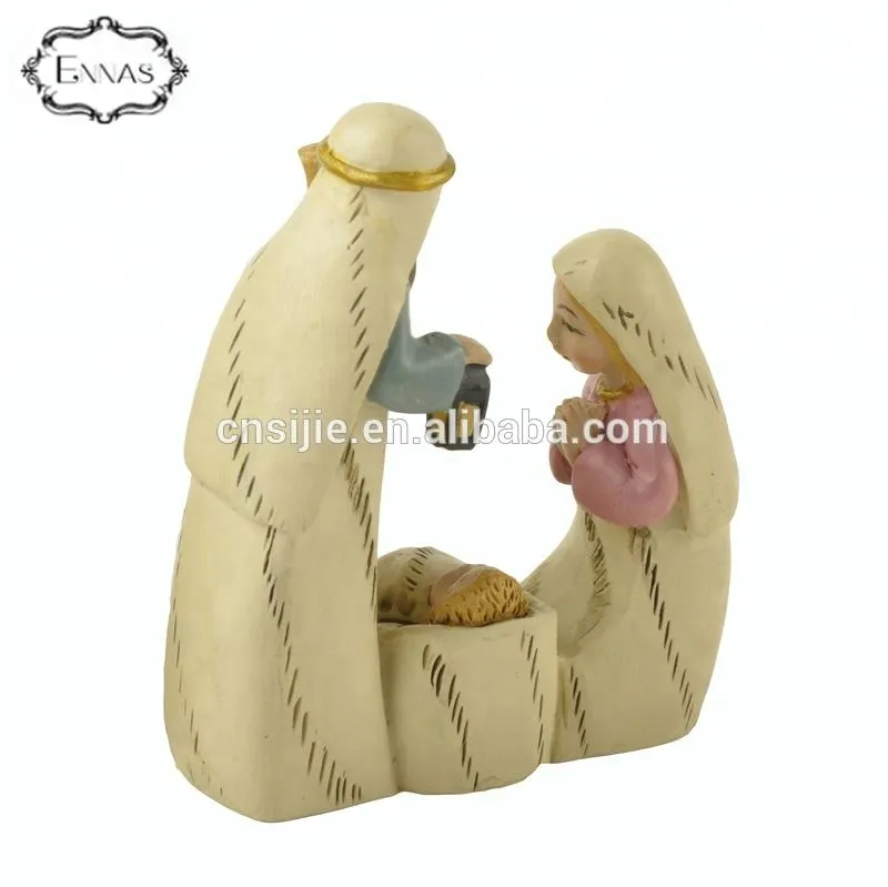 Religious family resin polyresin Mini nativity family sence