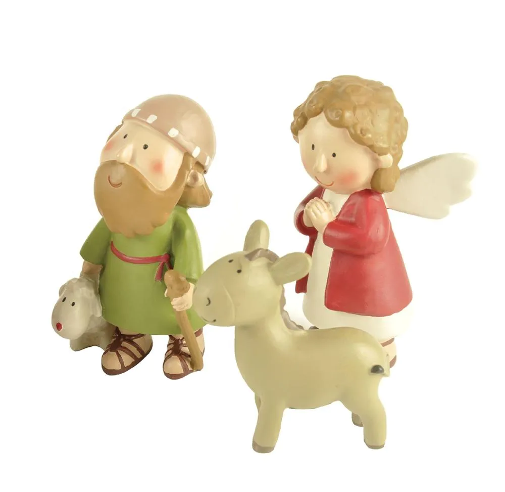 Interior and Christmas quality resin dwarf birth set decoration