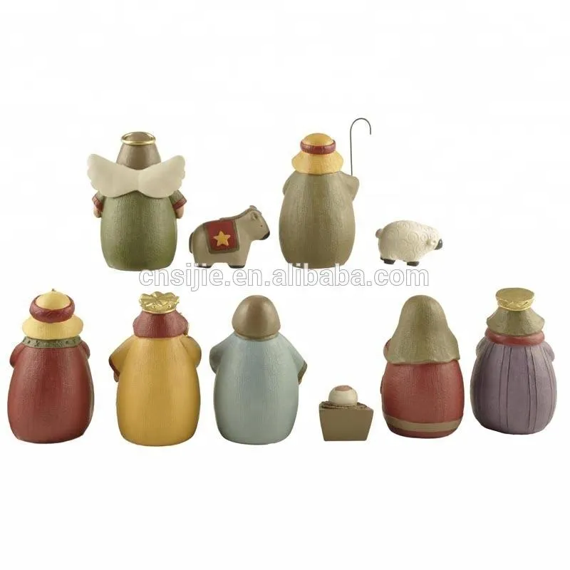 Christmas Polyresin Religious Cartoon Nativity Scene Set Catholic Figurines Christmas decoration