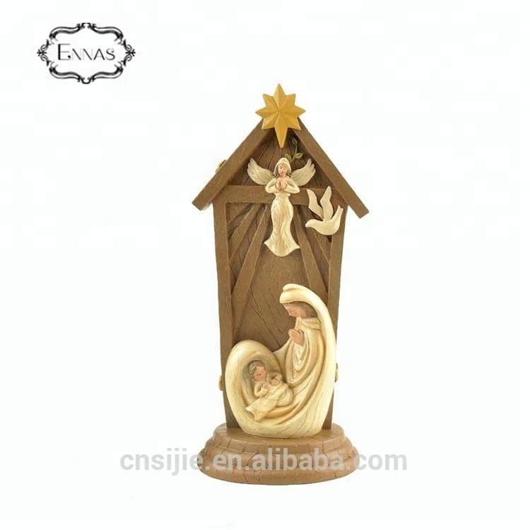 China supplier resin decoration figurine Mary / baby in church