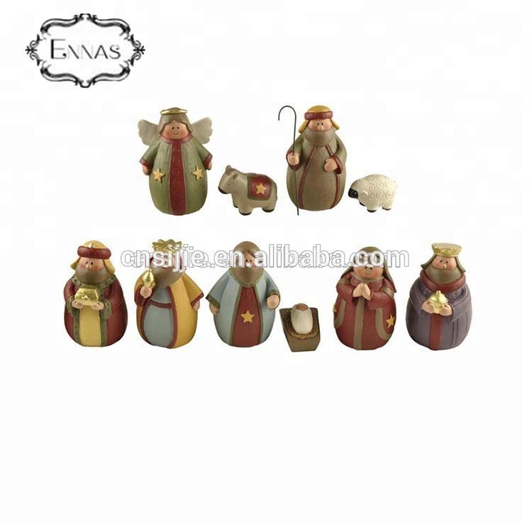 Christmas Polyresin Religious Cartoon Nativity Scene Set Catholic Figurines Christmas decoration