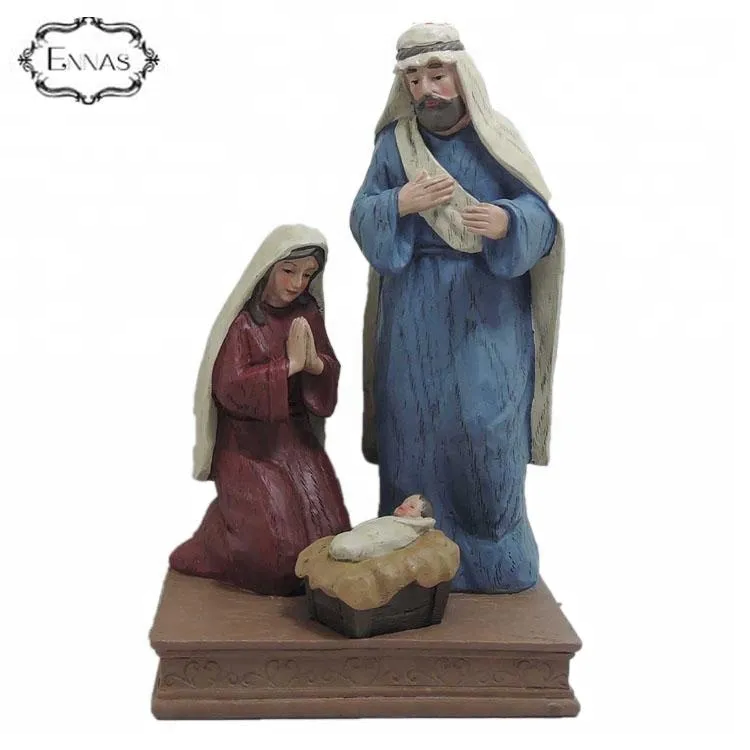 Resin Decoration Birth of Jesus Christian Faith Bible Cartoon Holy Figures Religion Statue