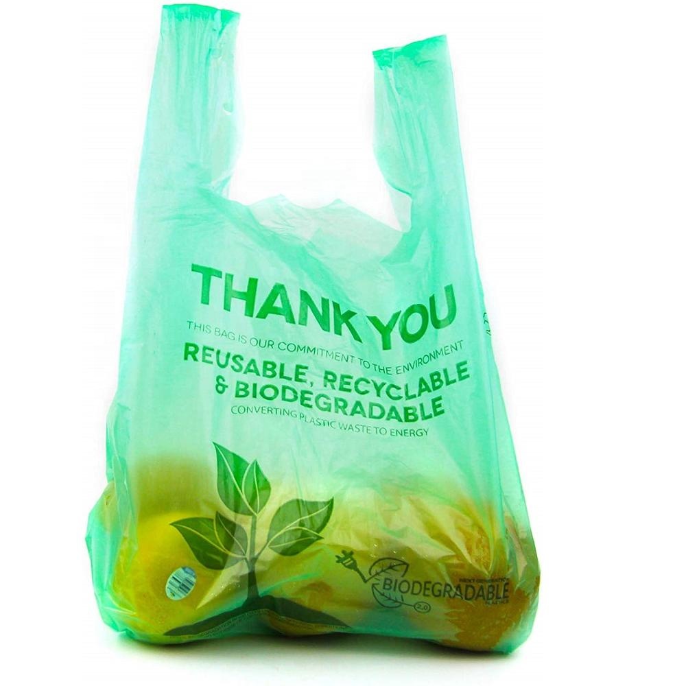 100 % Biodegradable Eco Friendly Compostable T-Shirt Bags Grocery Bags