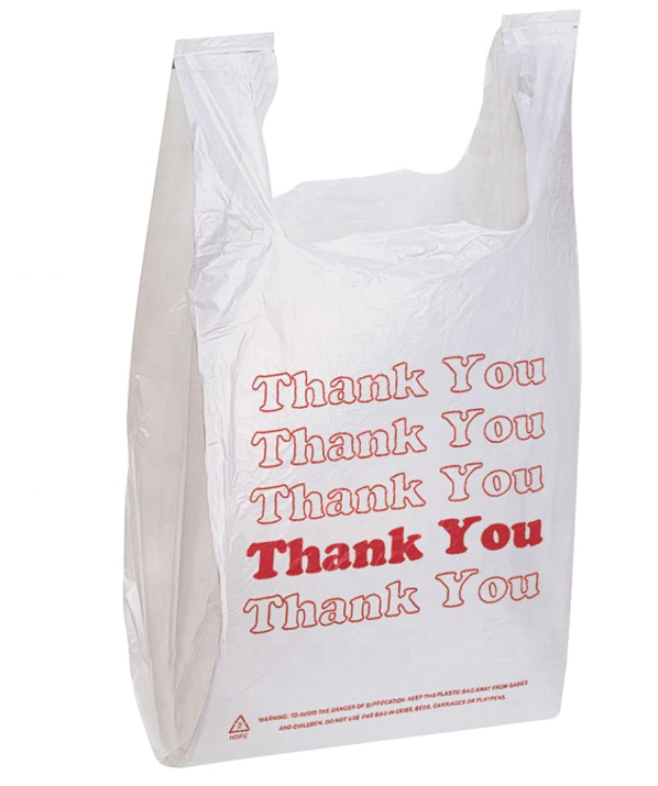Recyclable Compostable Reusable Biodegradable Thank You Bags Standard Supermarket Size