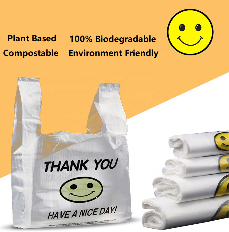100 Biodegradable and Compostable Grocery Shopping bag ecofriendly T