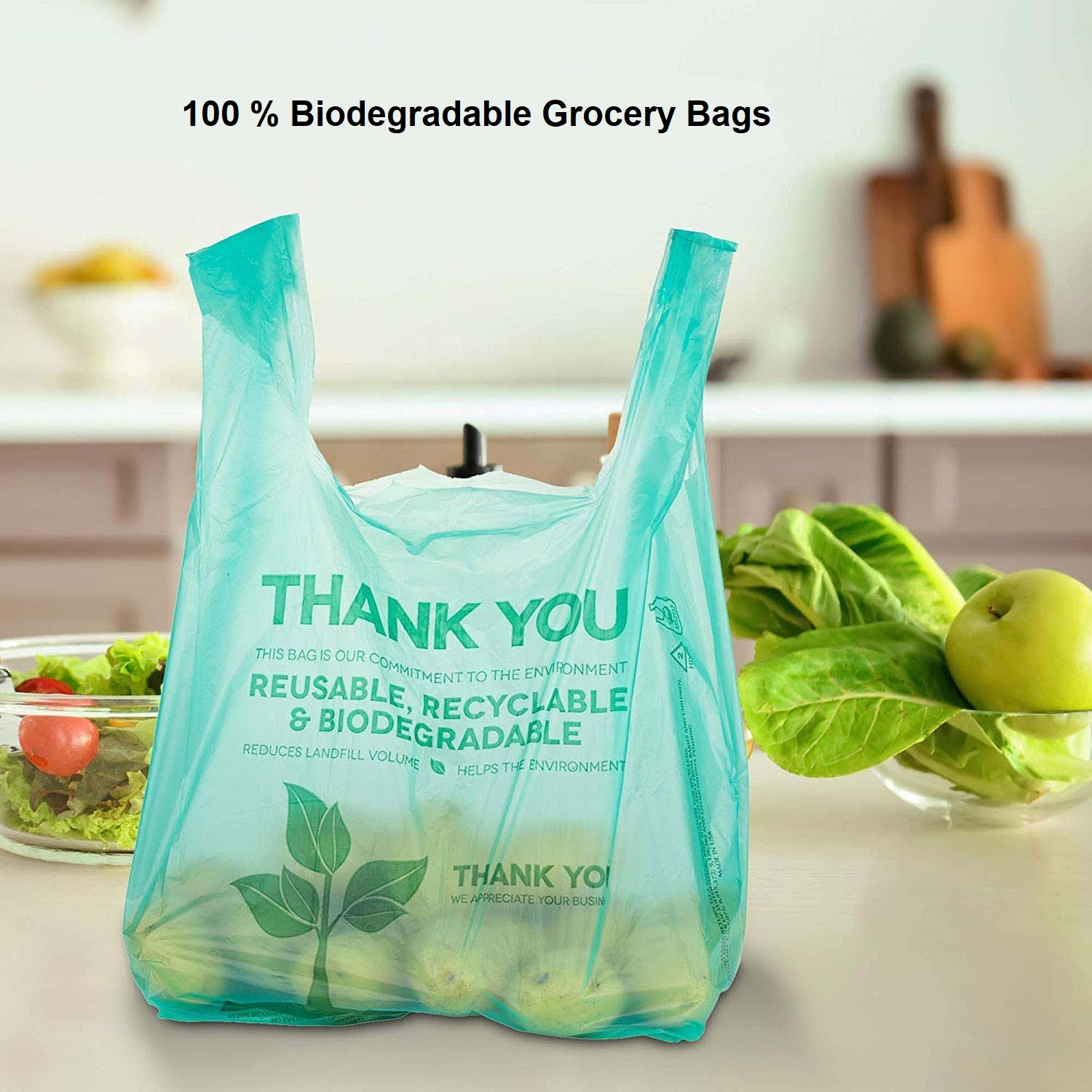 Eco Friendly Supermarket 100 Biodegradable Grocery Bags compostable ...
