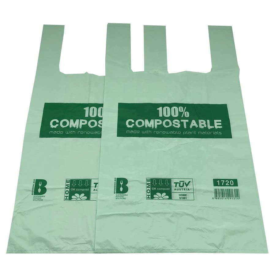 Eco Friendly Compostable T-Shirt Bags Biodegradable Shopping Bags