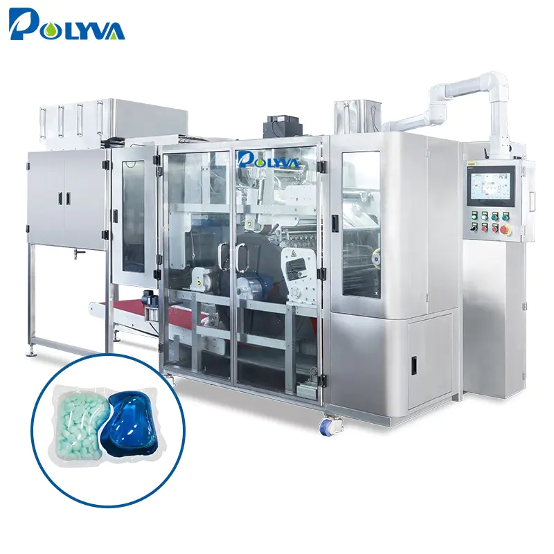 Polyva 2 in 1 laundry detergent pod vacuum packaging machine/ water soluble film packaging filling machine